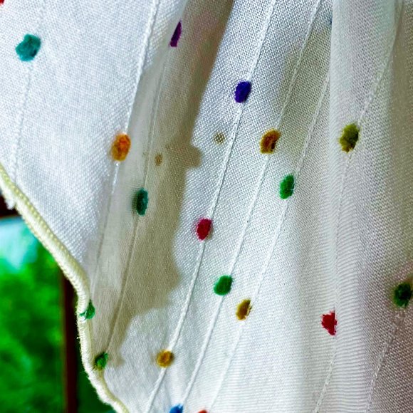 ▪️DIANE VON FURSTENBERG▪️Colorful Embroidered Confetti Flutter Sleeve Blouse Top - Picture 9 of 9